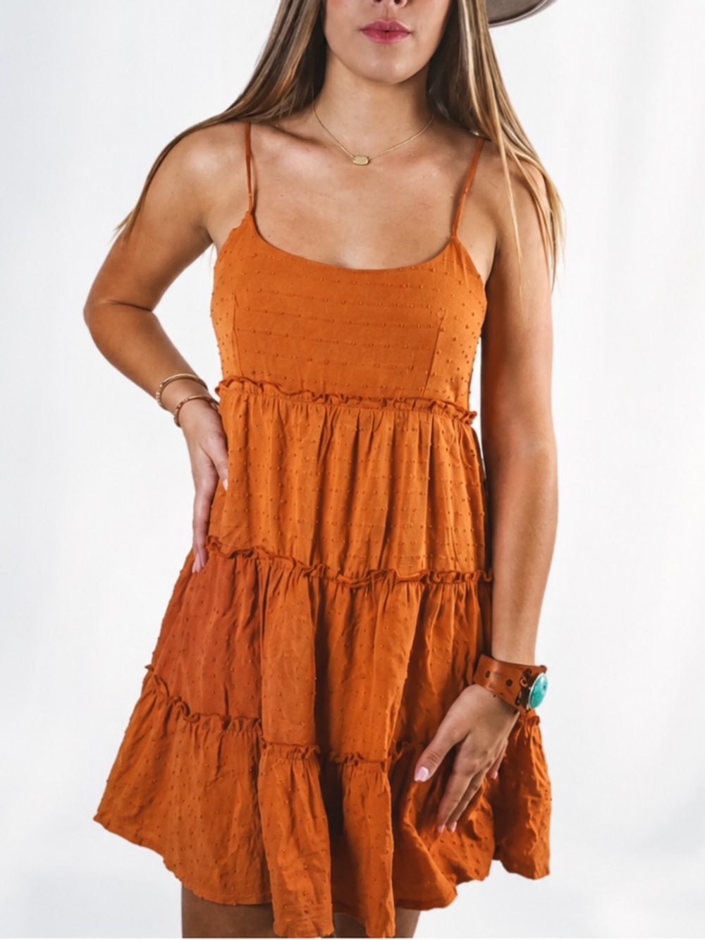 New Tiered Tie Strap Desert Boho Dress